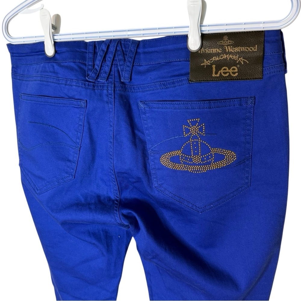 VIVIENNE WESTWOOD ANGLOMANIA LEE Rare Cobalt Blue Skinny Orb Jeans Vintage 32